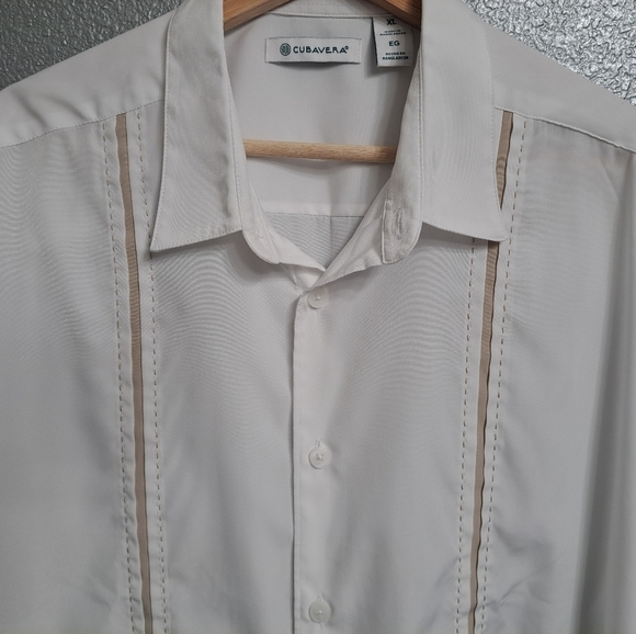 Cubavera White Classic Fit Panel Shirt    Size XL - Picture 2 of 8